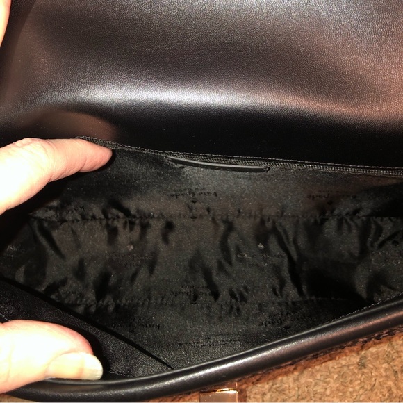 NWT-Kate Spade-Carey Tweed Medium Flap Shoulder Bag-Dark Navy & Black Multi-$499 - Picture 7 of 15